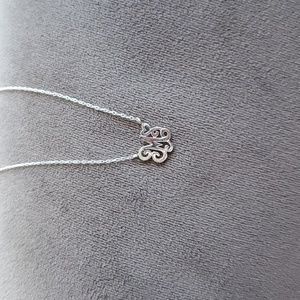 M initial necklace silver